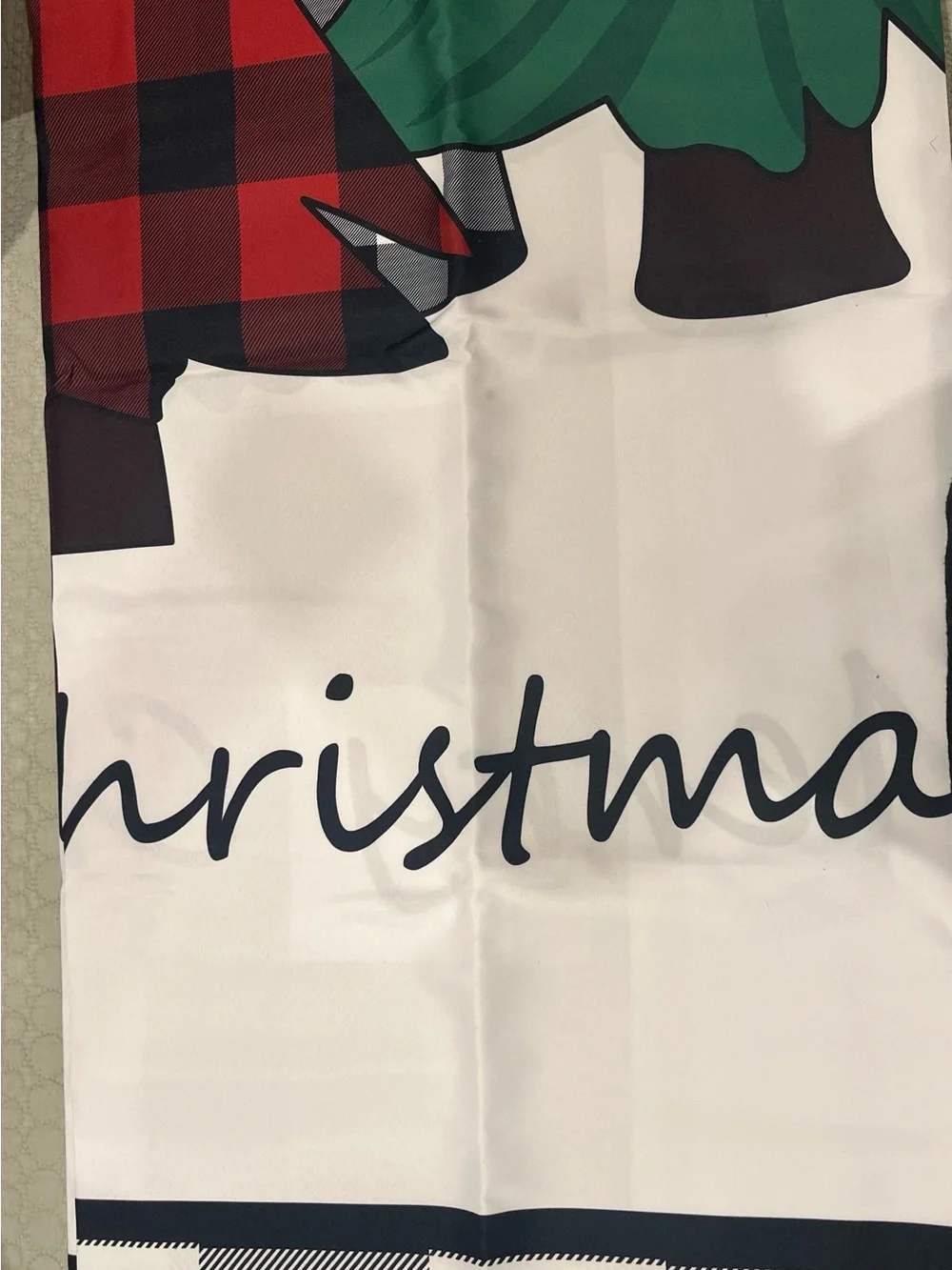 Merry Christmas Buffalo plaid shower curtain